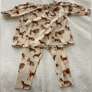 MilkBarn Natural Dog Organic Cotton Dress & Legging Set